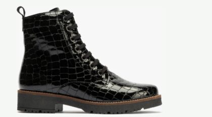 10082- Patent Croc Ankle Boot
