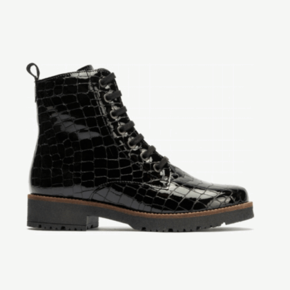 10082- Patent Croc Ankle Boot